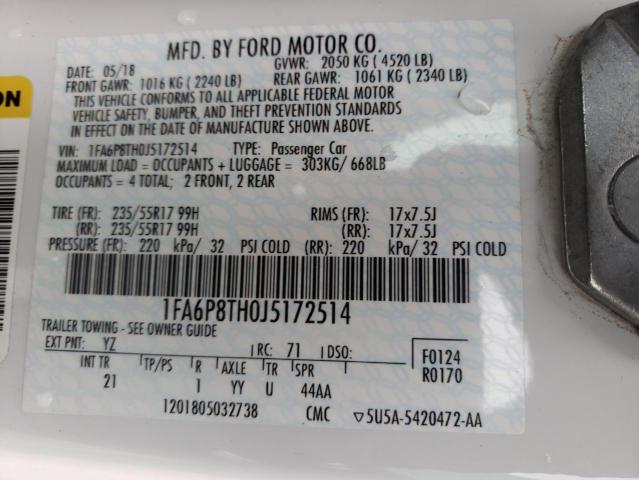 2018 FORD MUSTANG - 1FA6P8TH0J5172514