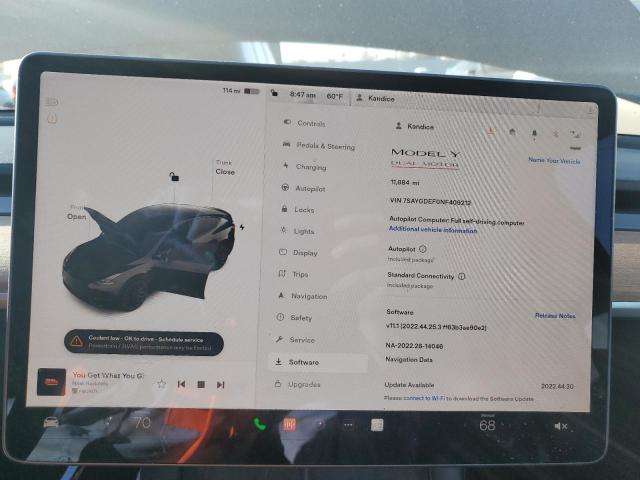 7SAYGDEF0NF409212 Tesla Model Y