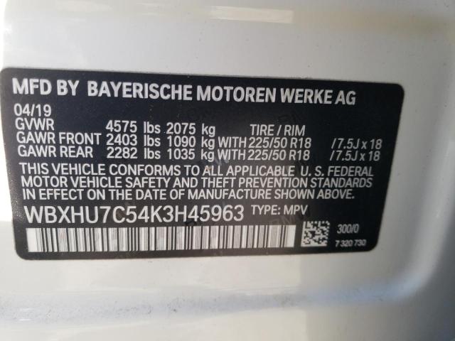 WBXHU7C54K3H45963 BMW X1 Sdrive28i