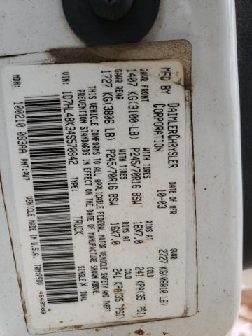 1D7HL48K34S570842 Dodge Dakota Quad Slt
