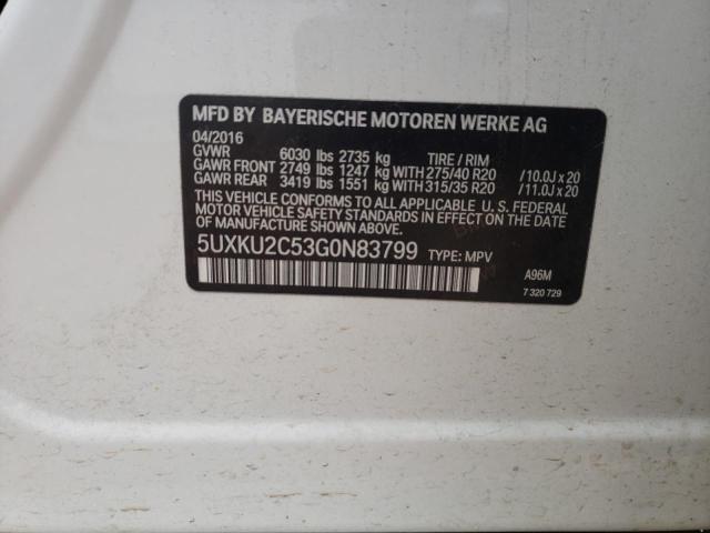 2016 BMW X6 XDRIVE3 - 5UXKU2C53G0N83799