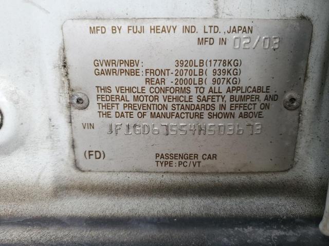 JF1GD67554H503673 Subaru Impreza