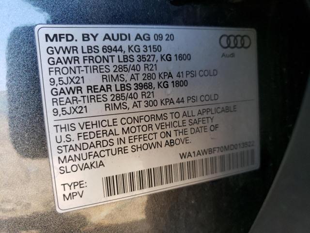 2021 AUDI SQ7 PREMIU WA1AWBF70MD013522