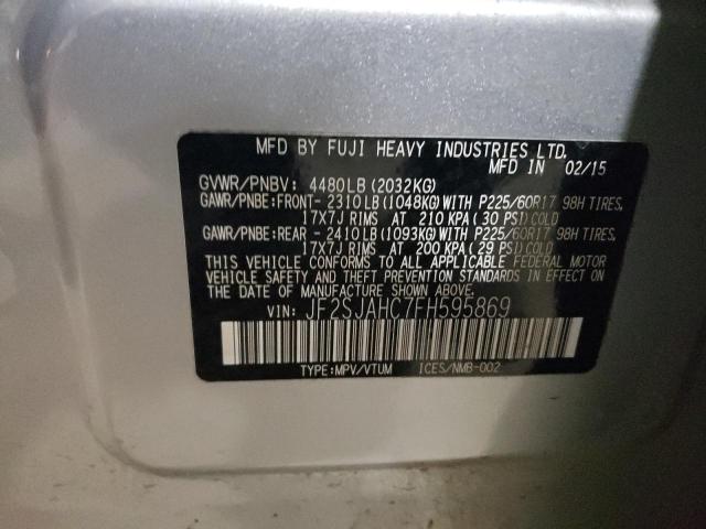 2015 SUBARU FORESTER 2 - JF2SJAHC7FH595869