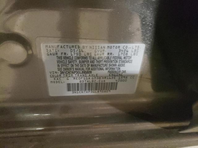 3N1CN7AP3GL895809 Nissan VERSA S