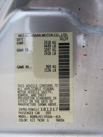 2020 NISSAN ALTIMA SV - 1N4BL4DW1LC181317
