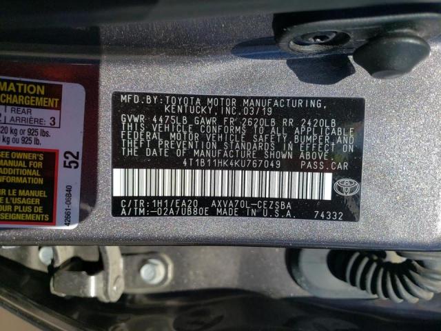 2019 TOYOTA CAMRY L - 4T1B11HK4KU767049