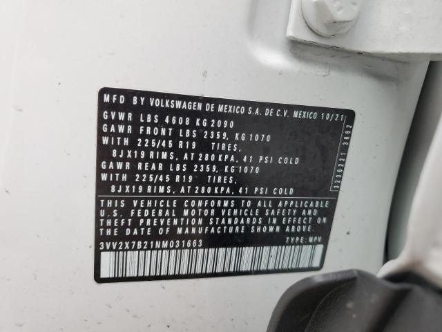 2022 VOLKSWAGEN TAOS SEL - 3VV2X7B21NM031663