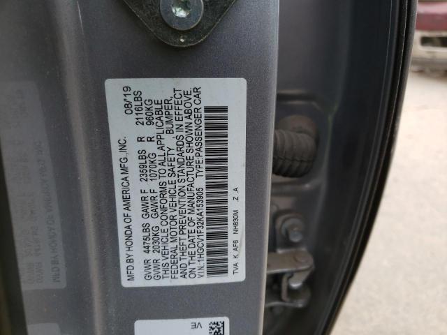 2019 HONDA ACCORD SPO 1HGCV1F32KA153905