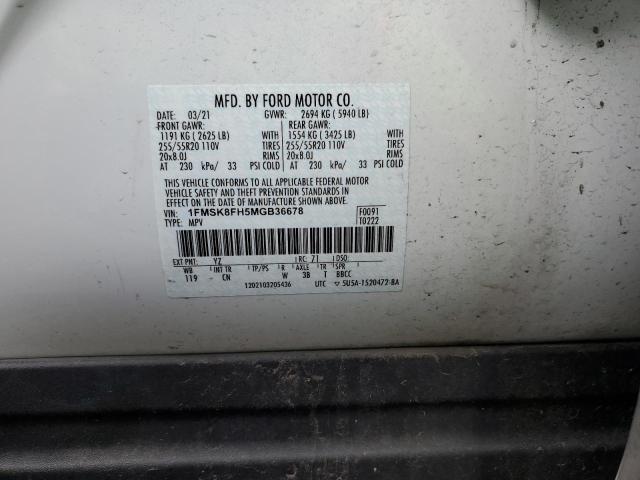 2021 FORD EXPLORER L - 1FMSK8FH5MGB36678