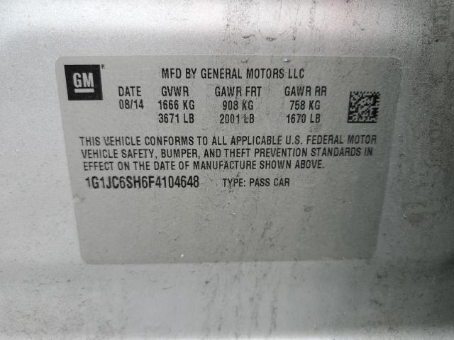 2015 CHEVROLET SONIC LT - 1G1JC6SH6F4104648