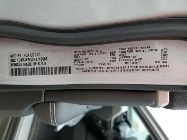 1C4RJKBG0P8743666 Jeep Grand Cherokee L Limited