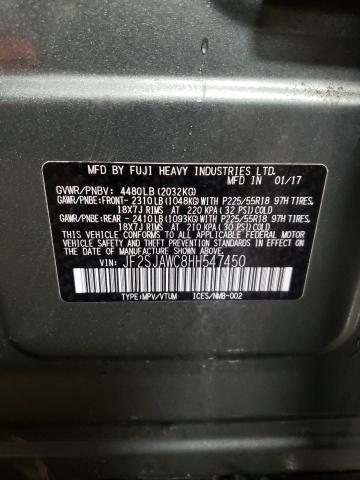 2017 SUBARU FORESTER 2 - JF2SJAWC8HH547450