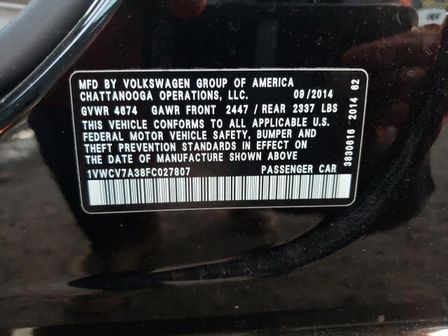 2015 VOLKSWAGEN PASSAT SEL - 1VWCV7A38FC027807