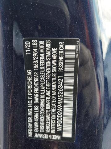 2021 PORSCHE 911 TURBO - WP0CD2A94MS263421