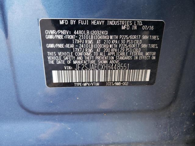 2017 SUBARU FORESTER 2 - JF2SJAECXHH448551