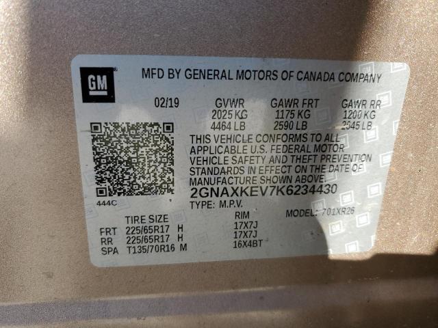 2019 CHEVROLET EQUINOX LT - 2GNAXKEV7K6234430