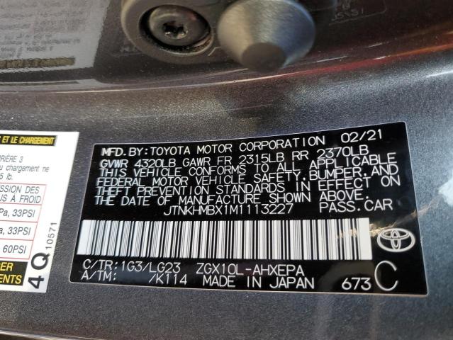 2021 TOYOTA C-HR XLE JTNKHMBX1M1113227