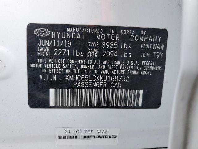 2019 HYUNDAI IONIQ BLUE - KMHC65LCXKU168752