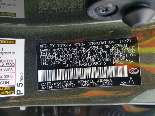 2022 LEXUS UX 250H BA JTHX9JBH2N2058313