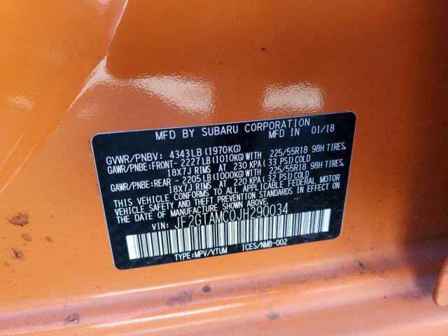 JF2GTAMC0JH290034 Subaru Crosstrek Limited