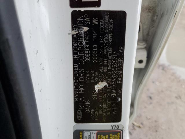 KNAFX5A8XG5629217 KIA FORTE EX