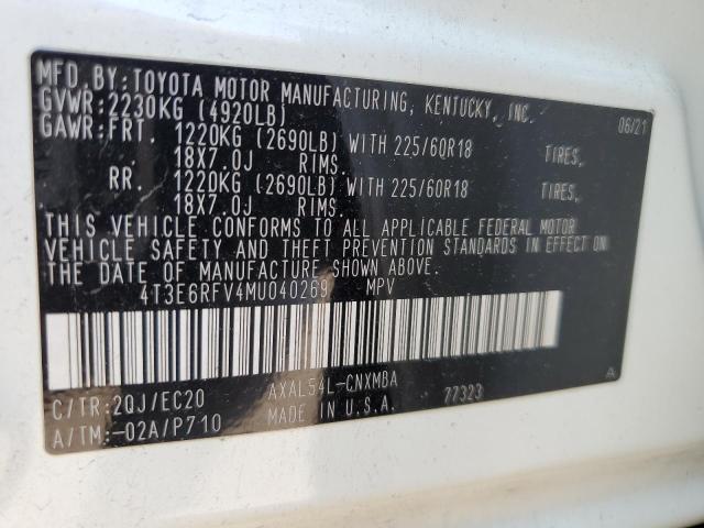 4T3E6RFV4MU040269 Toyota RAV4 XSE