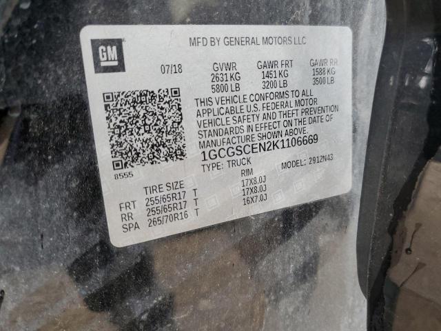 2019 CHEVROLET COLORADO L - 1GCGSCEN2K1106669