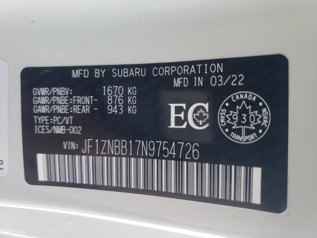 2022 TOYOTA GR 86 JF1ZNBB17N9754726