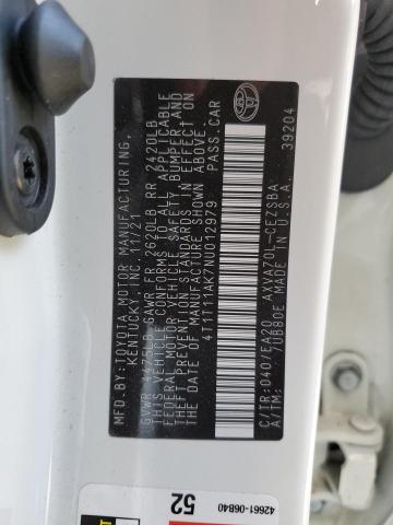 2022 TOYOTA CAMRY SE 4T1T11AK7NU012979
