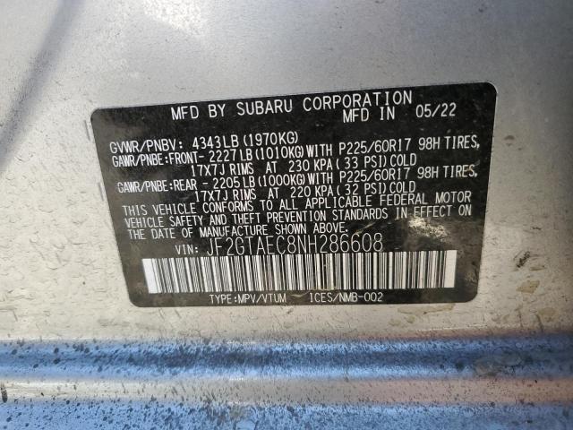 JF2GTAEC8NH286608 Subaru Crosstrek Premium