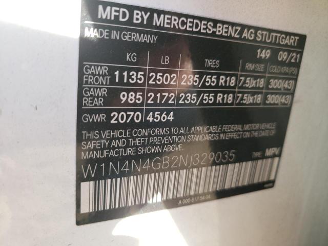 W1N4N4GB2NJ329035 Mercedes-Benz GLA 250