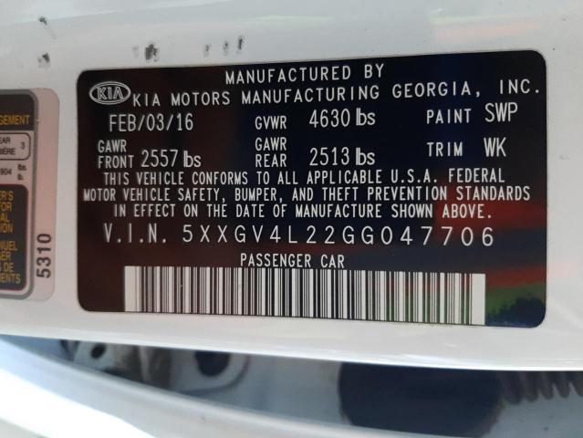 5XXGV4L22GG047706 KIA OPTIMA SXL
