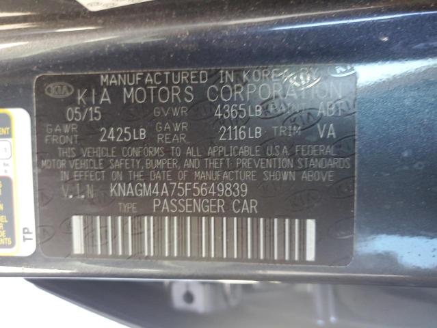 KNAGM4A75F5649839 KIA Optima Lx