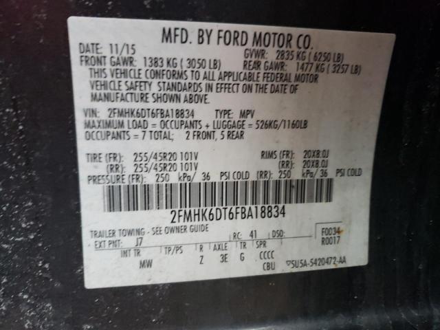 2FMHK6DT6FBA18834 | 2015 FORD FLEX LIMIT