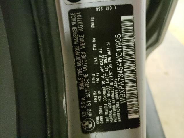 WBXPA73454WC41905 BMW X3 2.5I