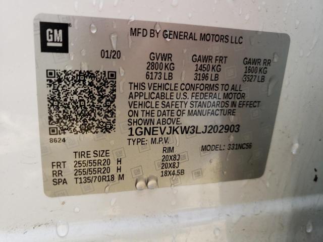 2020 CHEVROLET TRAVERSE R 1GNEVJKW3LJ202903