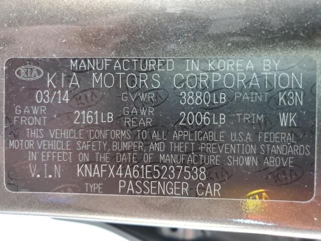 KNAFX4A61E5237538 KIA FORTE LX
