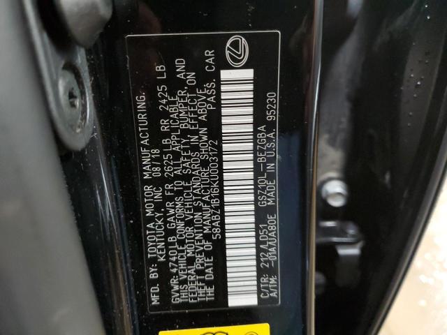 2019 LEXUS ES 350 - 58ABZ1B16KU003172