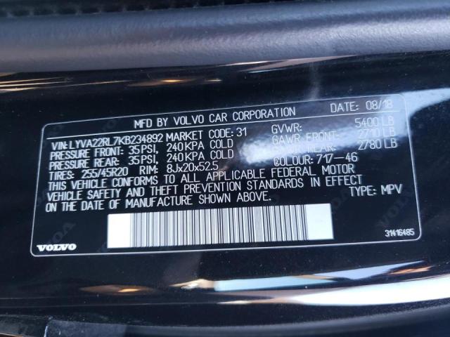 LYVA22RL7KB234892 Volvo Xc60 T6 Inscription