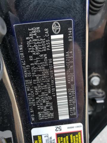 2019 TOYOTA CAMRY L - 4T1B11HK2KU810786