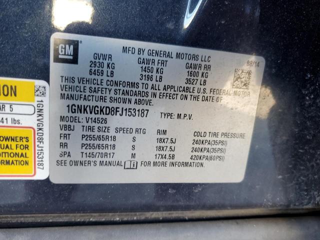 VIN KL7CJKSB8GB561790 2015 CHEVROLET TRAVERSE no.13