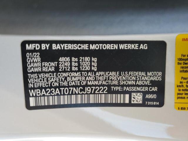 WBA23AT07NCJ97222 BMW 430I