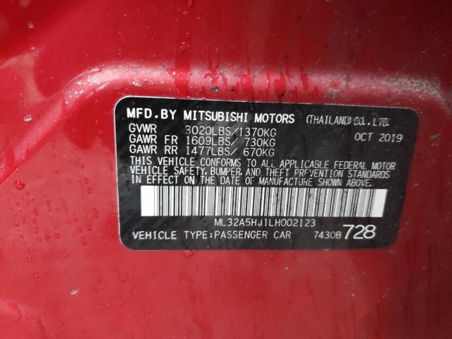 2020 MITSUBISHI MIRAGE LE ML32A5HJ1LH002123