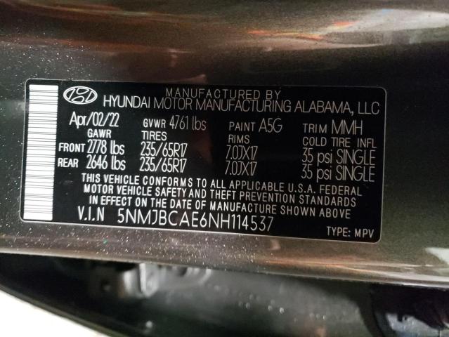 2022 HYUNDAI TUCSON SEL - 5NMJBCAE6NH114537
