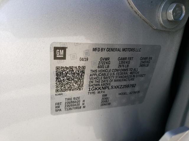 1GKKNPLSXKZ259792 GMC ACADIA DEN