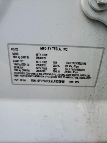 2020 TESLA MODEL Y - 5YJYGDEE9LF030940