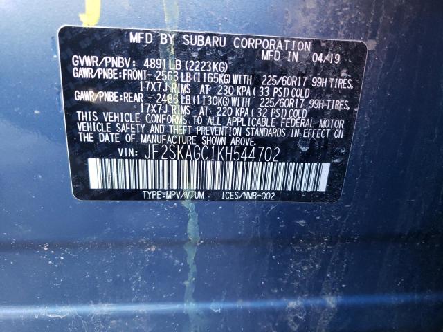 JF2SKAGC1KH544702 Subaru Forester Premium