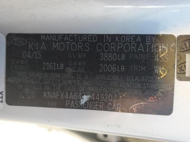 KNAFX4A64G5449207 KIA FORTE LX