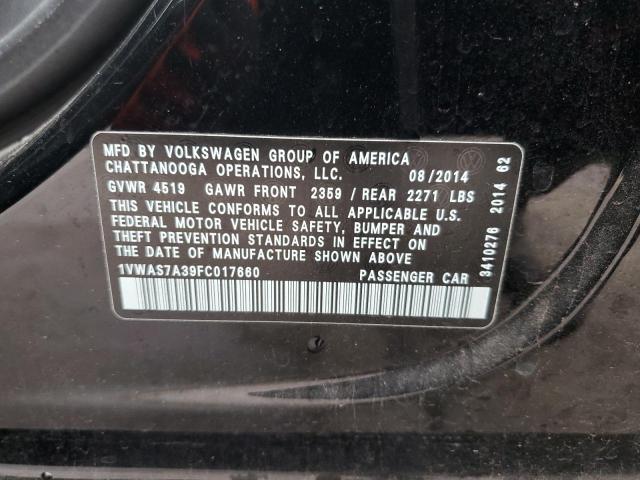 2015 VOLKSWAGEN PASSAT S - 1VWAS7A39FC017660